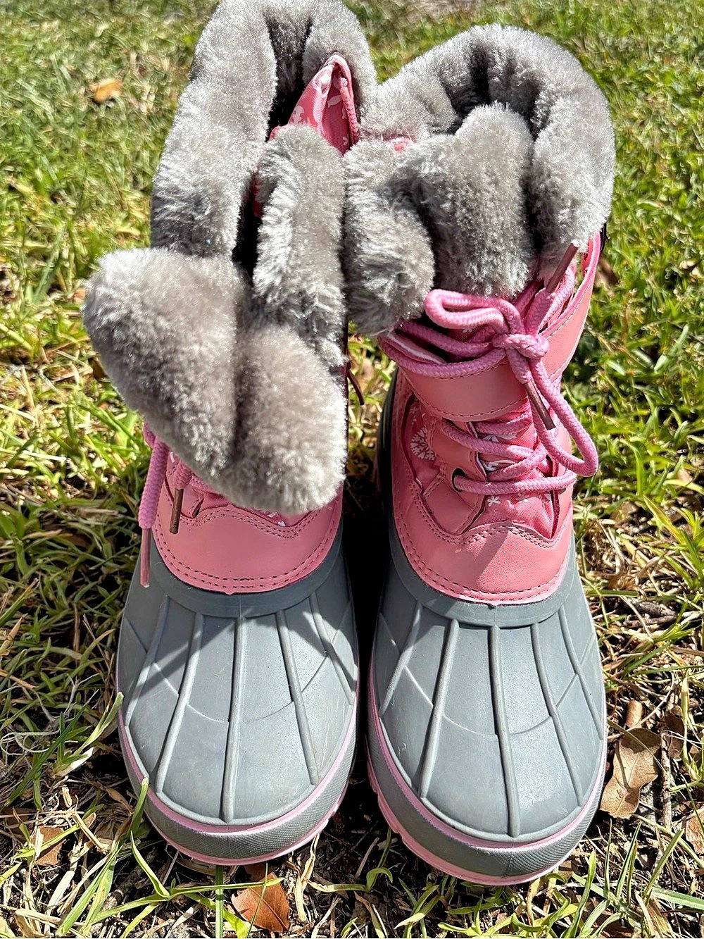 KRIVER-3 Girls US 4 Pink & Gray Snow Boots